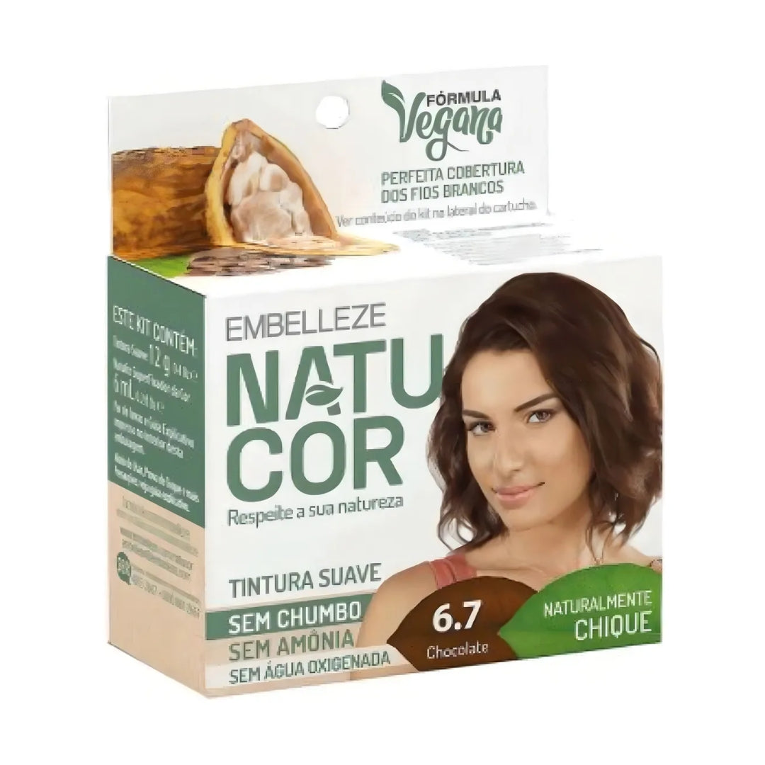 Lot of 3 Natucor Hair Dye 6.7 Chocolate Brown Color Toning 12g Embelleze