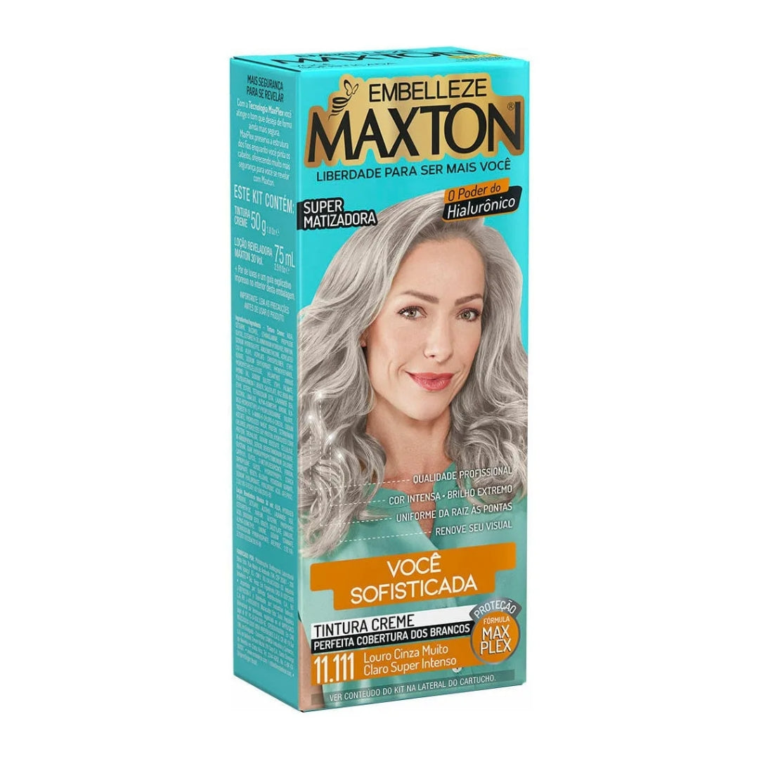 Lot of 3 Cream Dye 11.111 Intense Light Ash Blonde Color Hair Toning 50g Maxton