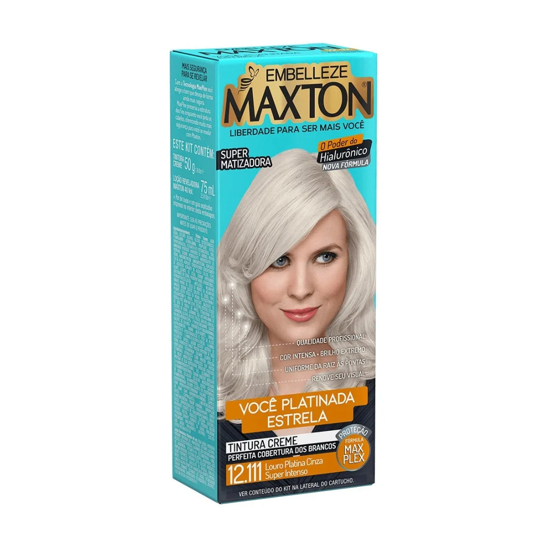 Lot of 3 Cream Dye 12.111 Super Ash Platinum Blonde Hair Color 50g Maxton