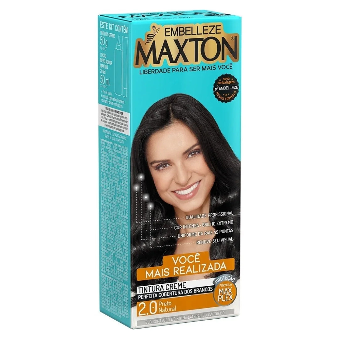 Lot of 3 Cream Dye 2.0 Natural Black Hair Color Toning Tint 50g Maxton