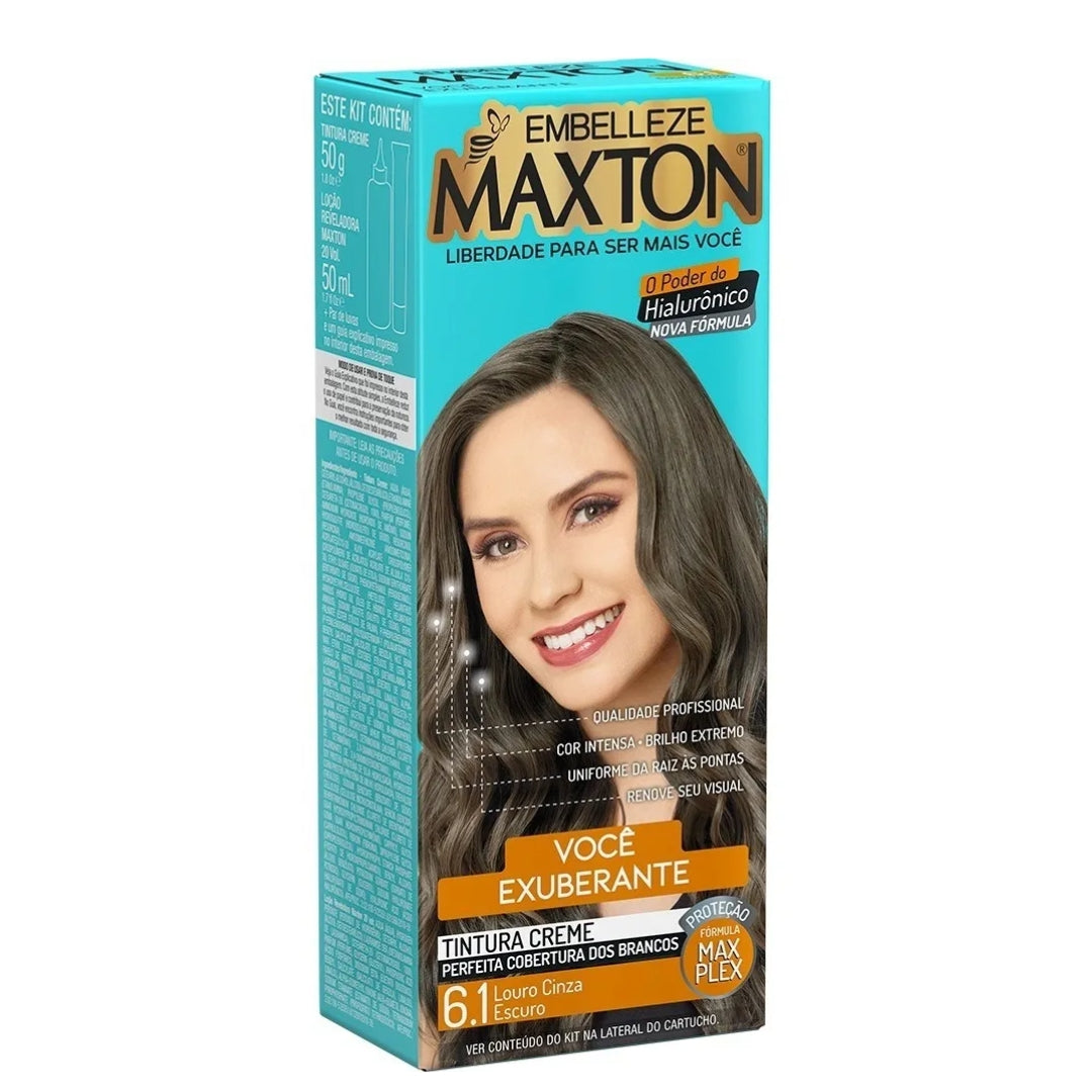 Lot of 3 Cream Dye 6.1 Dark Ash Blonde Hair Color Toning Tint 50g Maxton