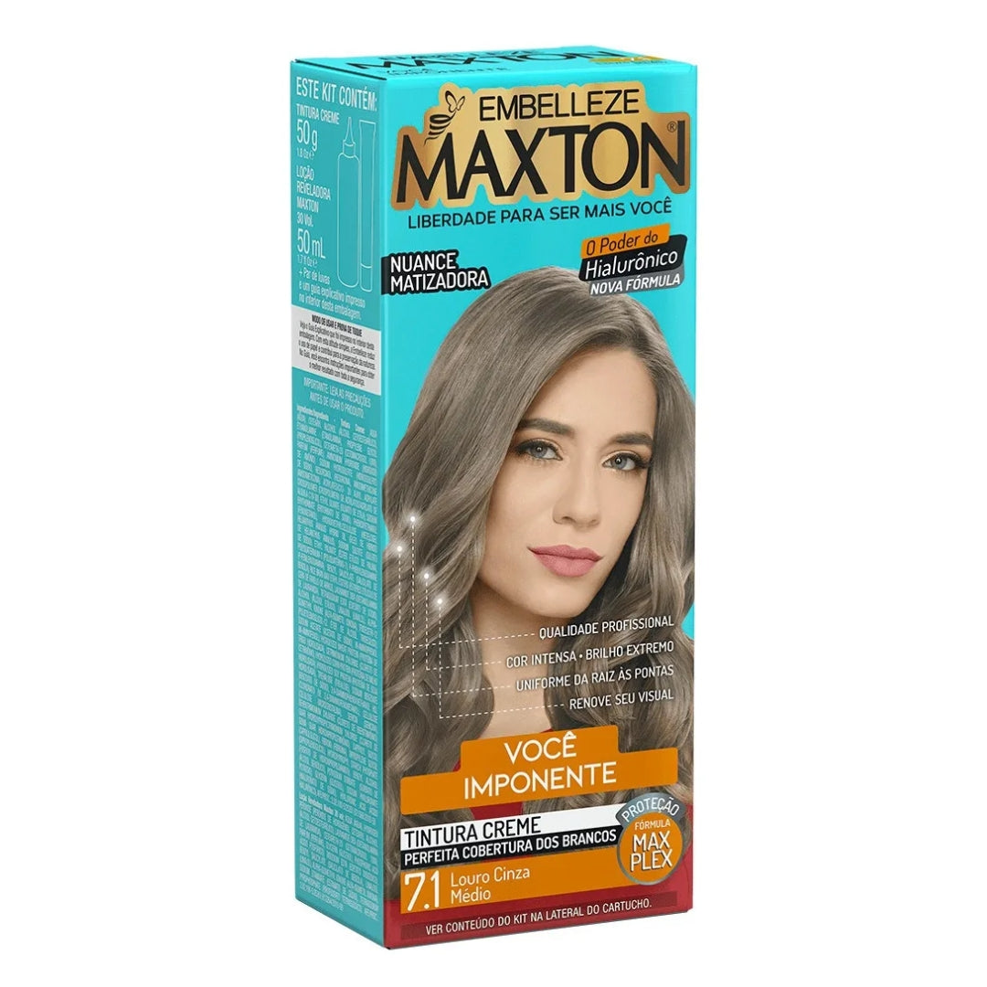 Lot of 3 Cream Dye 7.1 Medium Ash Blonde Hair Color Toning Tint 50g Maxton