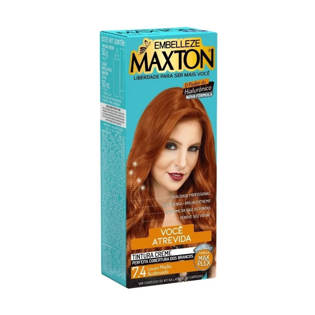 Lot of 3 Cream Dye 7.4 Medium Reddish Blonde Hair Color Toning 50g Maxton