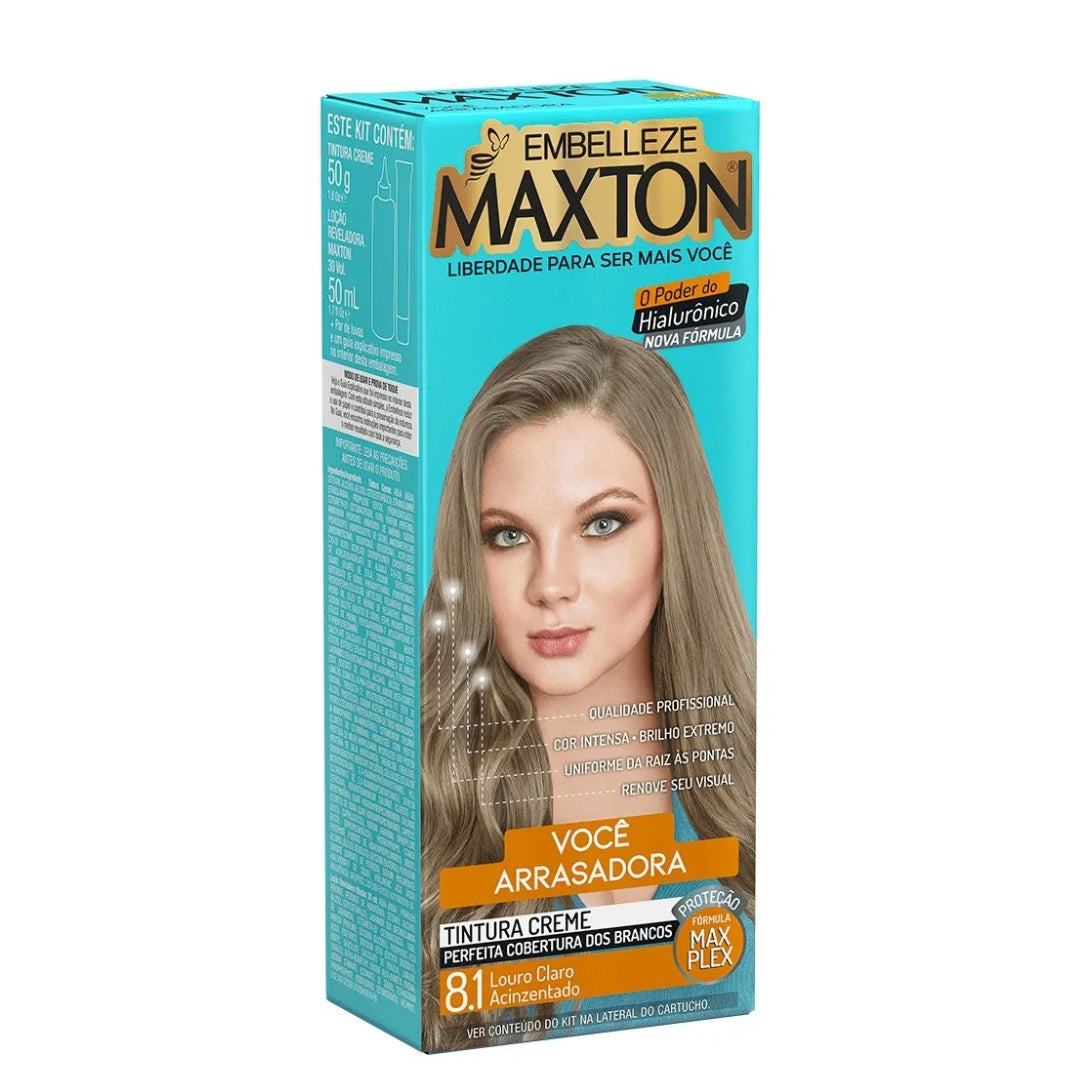 Lot of 3 Cream Dye 8.1 Light Ash Blonde Hair Color Toning Tint 50g Maxton