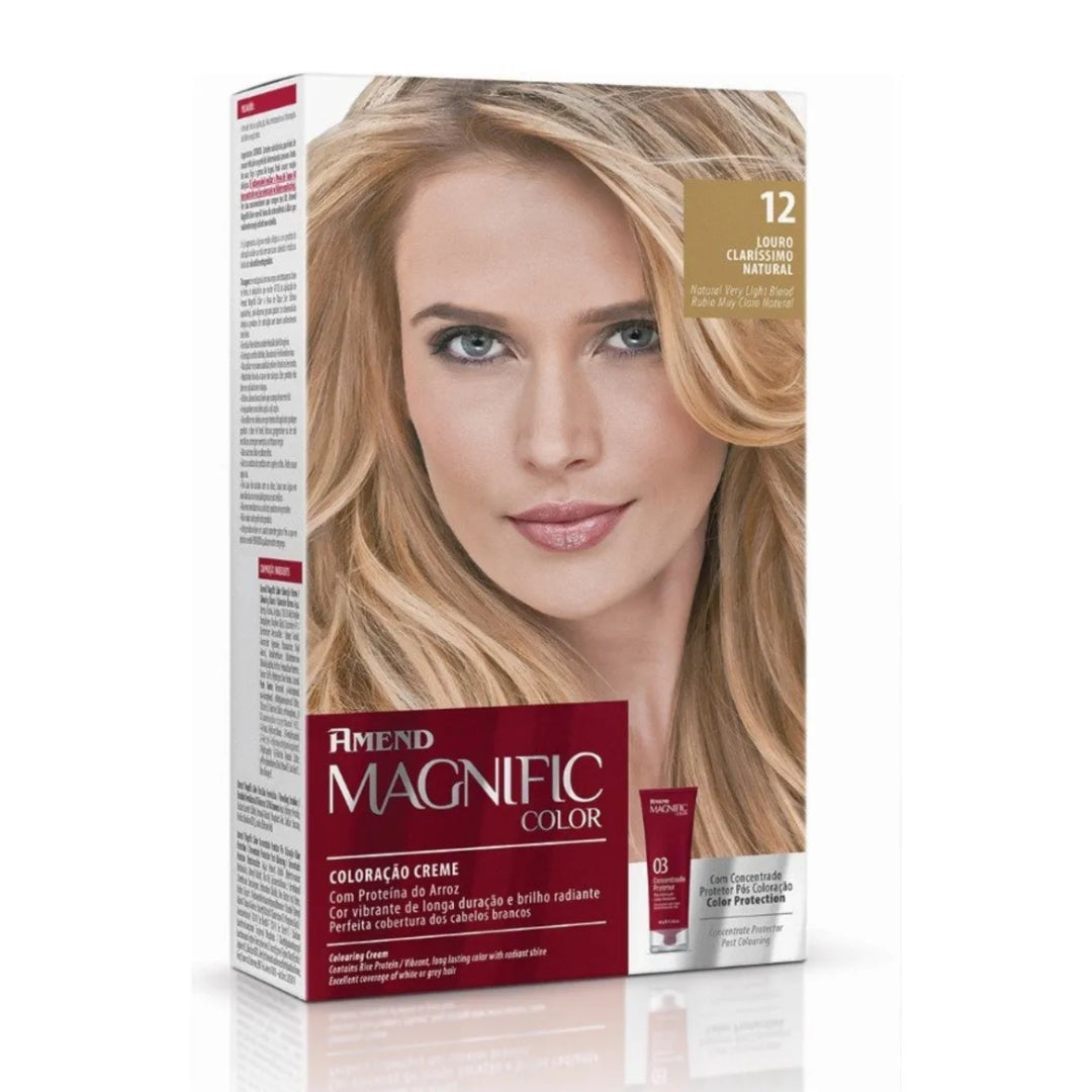 Lot of 3 Magnific Color Cream Dye 12 Natural Light Blonde Hair Tint Amend