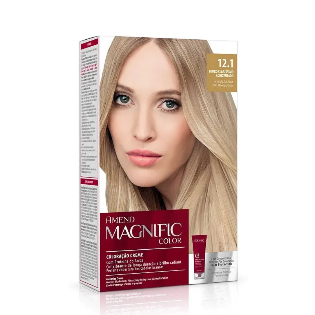 Lot of 3 Magnific Color Cream Dye 12.1 Very Light Ash Blonde Hair Tint Amend