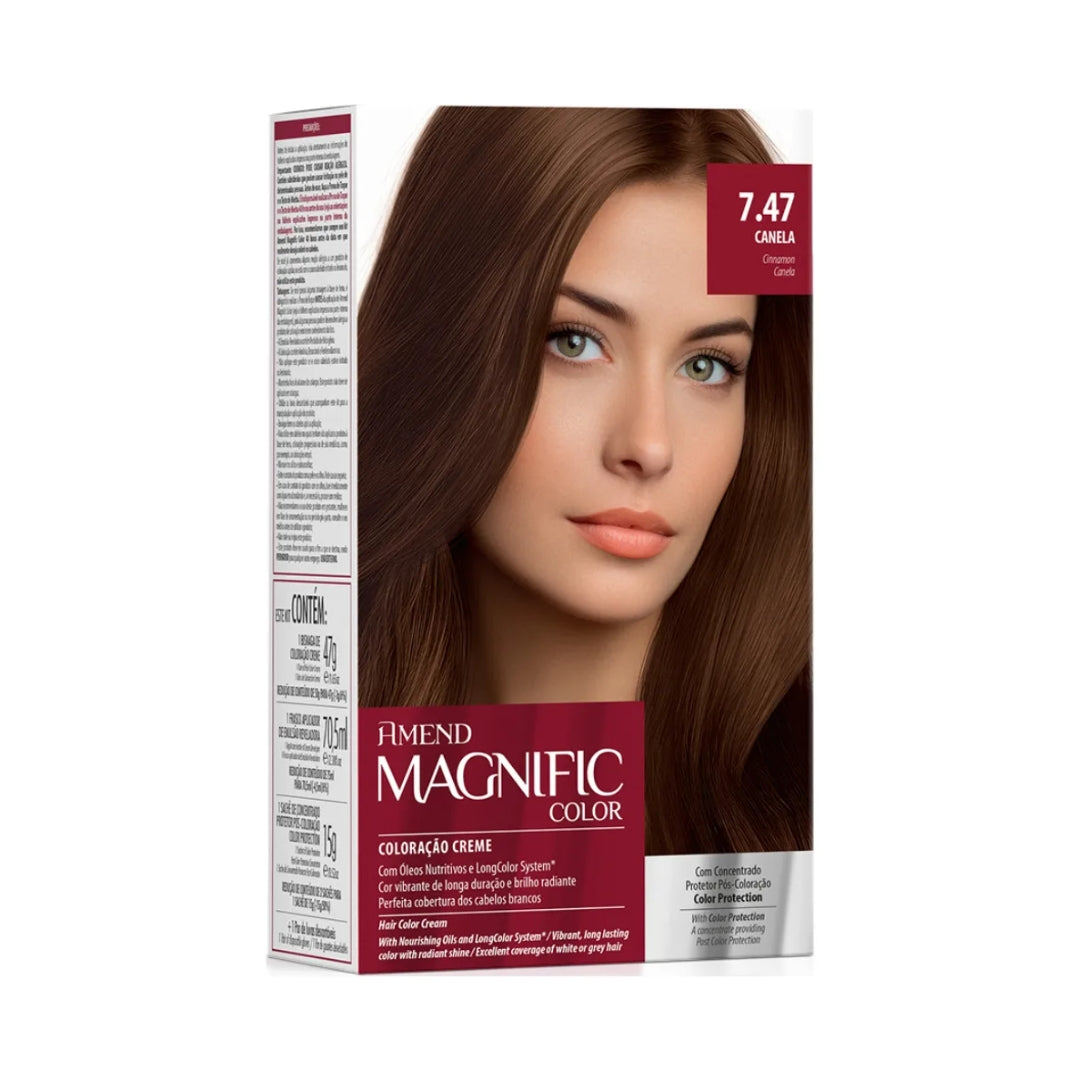 Lot of 3 Magnific Color Dye Cream 7.47 Cinnamon Hair Toning Tint Amend