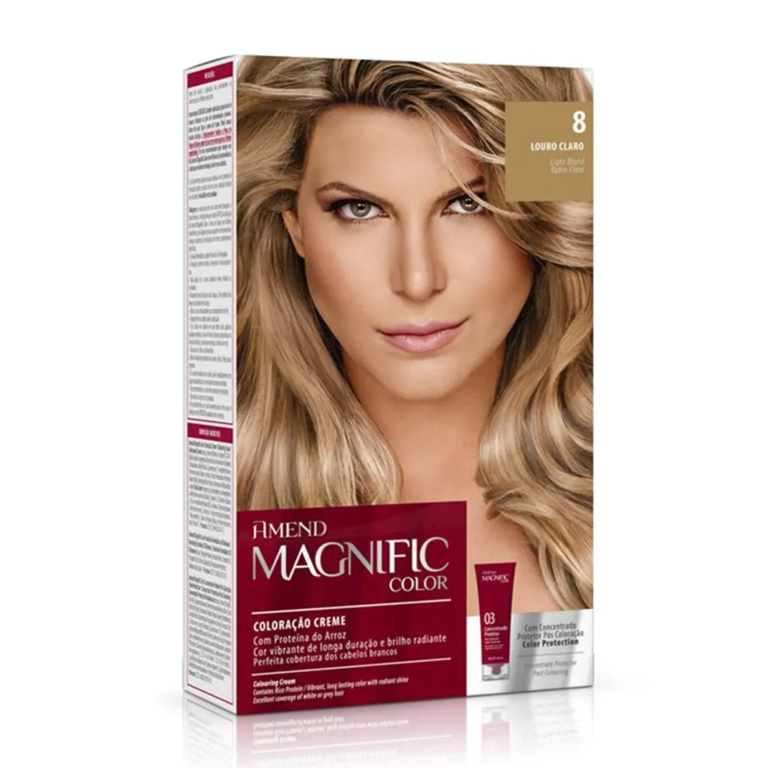 Lot of 3 Magnific Color Dye Cream 8.0 Light Blonde Hair Toning Tint Amend