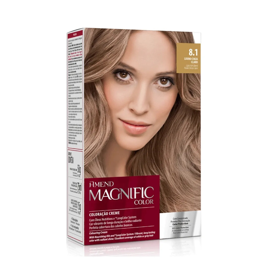 Lot of 3 Magnific Color Dye Cream 8.1 Light Ash Blonde Hair Toning Tint Amend