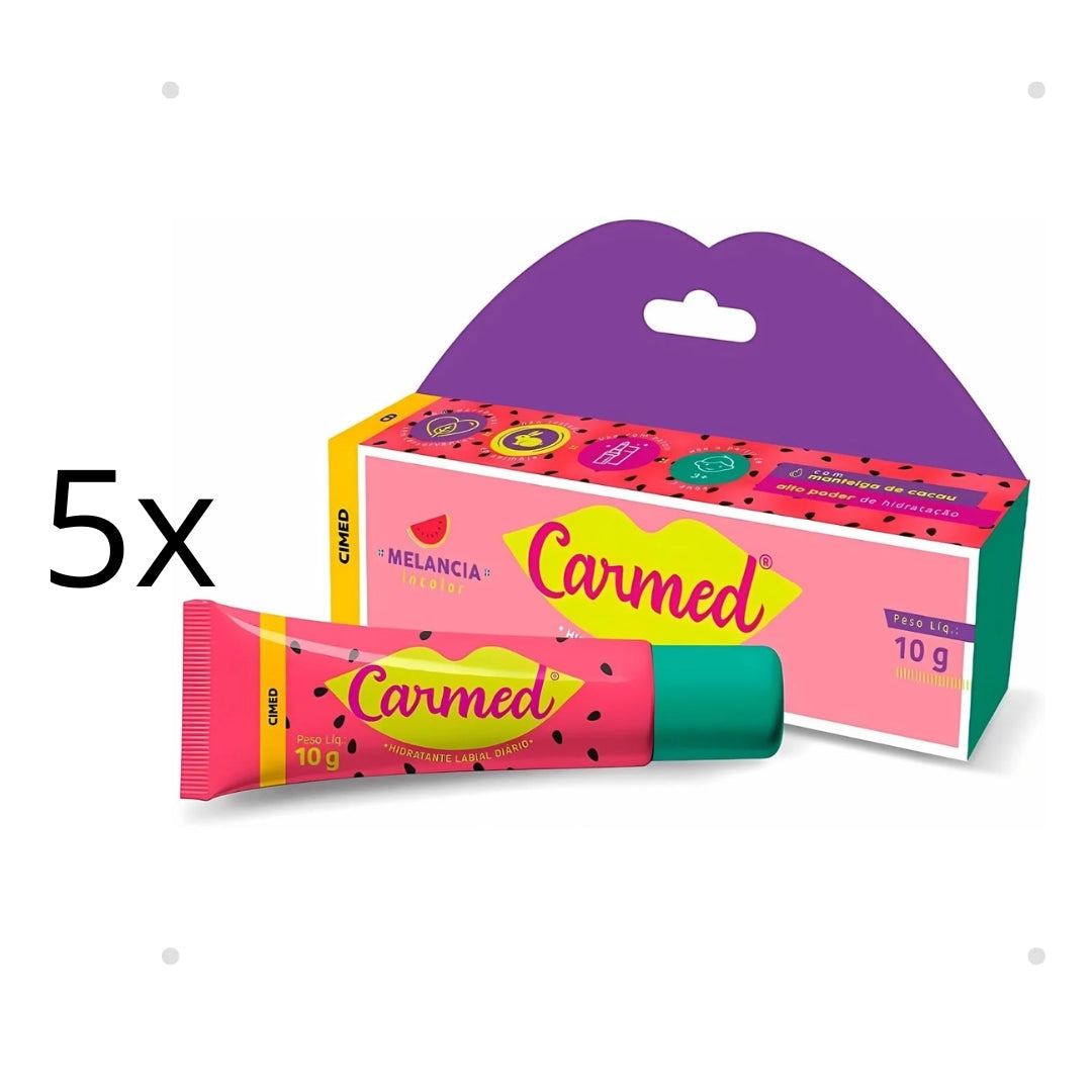 Lot of 5 Cimed Carmed Watermelon Melancia Lip Gloss Moisturizer 10g Vegan