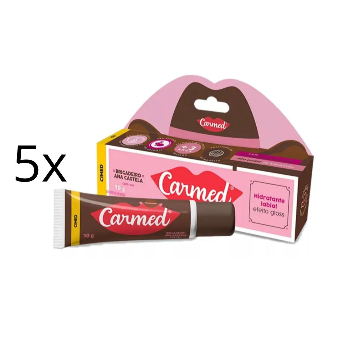 Lot of 5 Cimed Carmed Brigadeiro Ana Castela Lip Gloss Moisturizer 10g Vegan