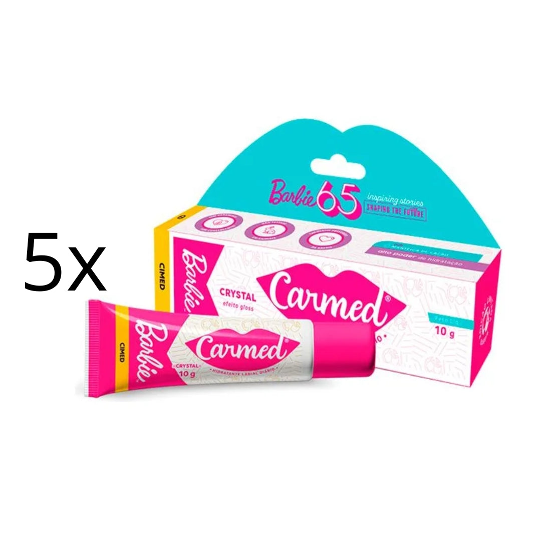 Lot of 5 Cimed Carmed Barbie Crystal Lip Gloss Moisturizer 10g Vegan