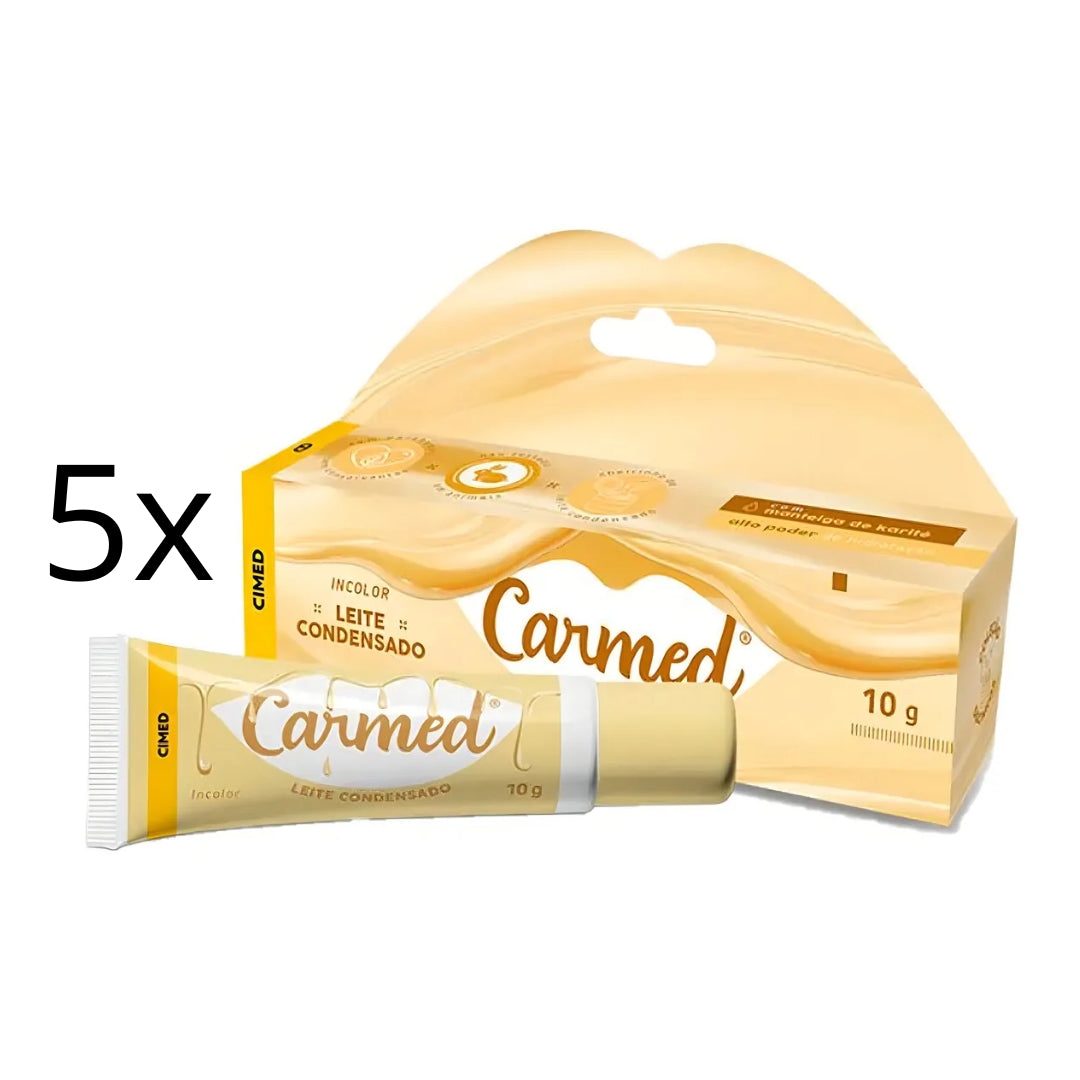 Lot of 5 Cimed Carmed Leite Condensado Lip Gloss Moisturizer 10g Vegan