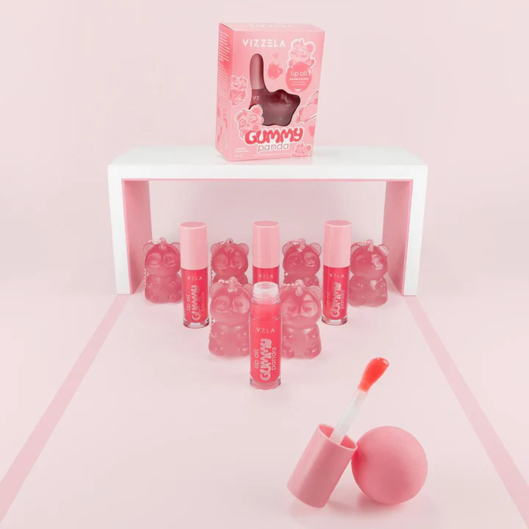 Gummy Panda Lip Oil Gloss Moisturizer Softness 6ml Vizzela Makeup
