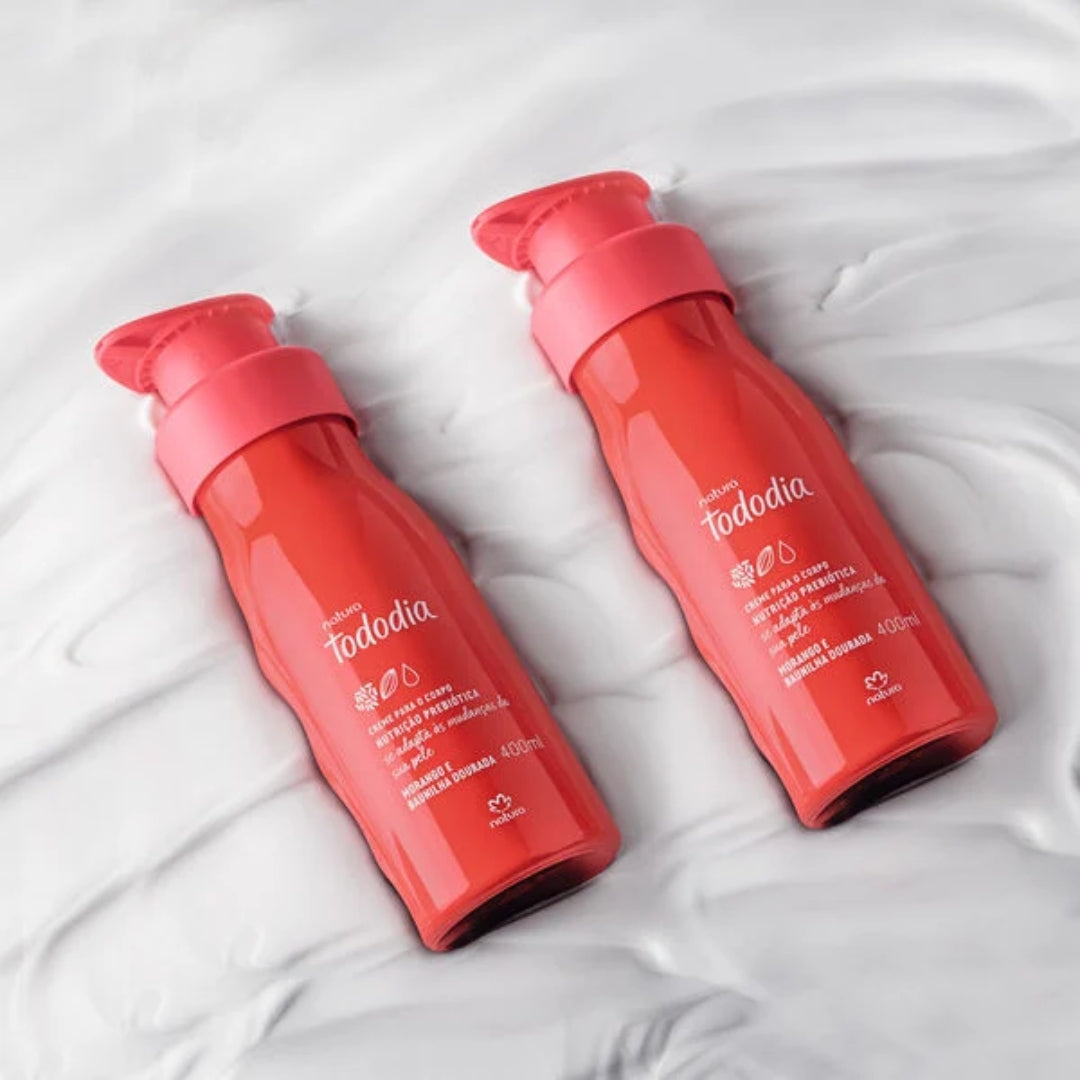 Natura Todo Dia Strawberry Golden Vanilla Body Cream Skin Care Kit 2x 400ml