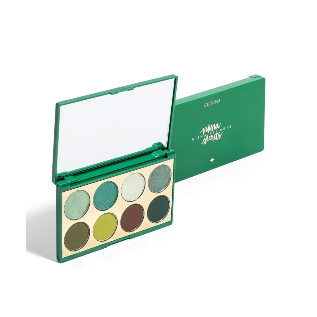 Niina Secrets Green Eyeshadow Palette High Pigment Matte Shimmer Eudora
