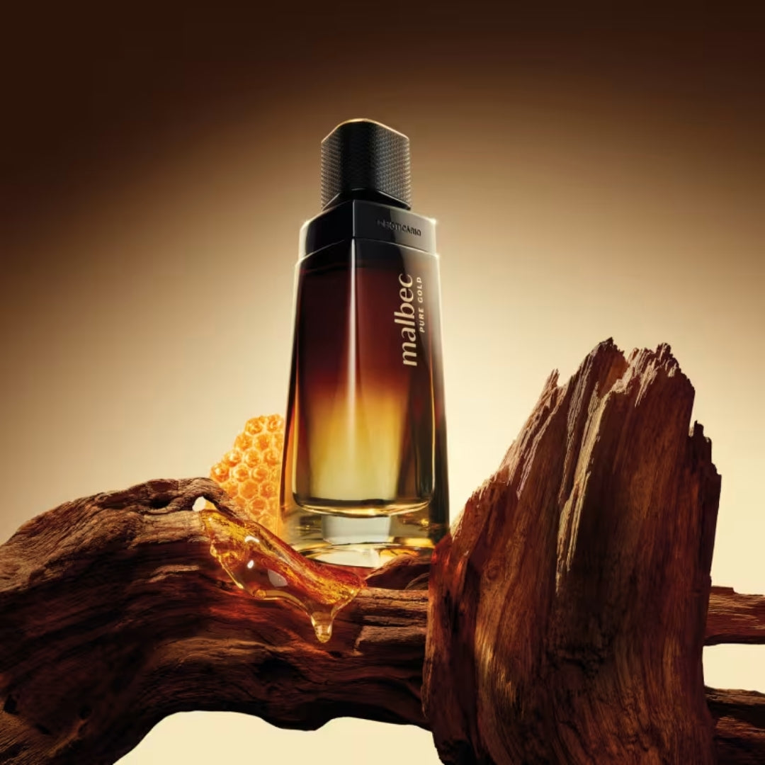 Malbec Pure Gold Cologne Amber Woody Honey Fragrance 100ml o Boticário