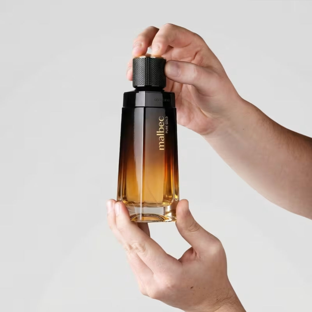 Malbec Pure Gold Cologne Amber Woody Honey Fragrance 100ml o Boticário
