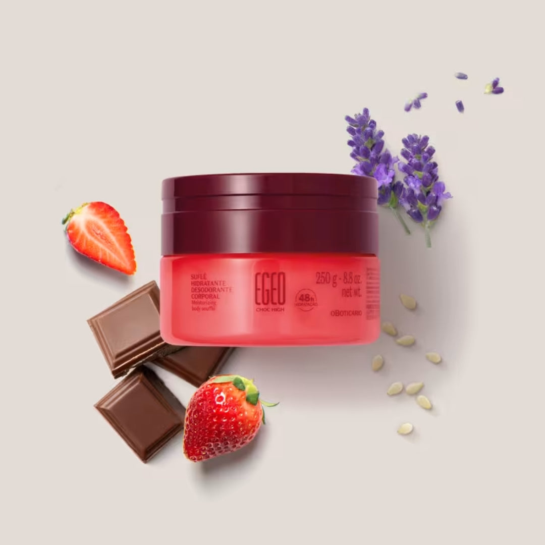 Egeo Choc High Soufflé Chocolate Strawberry Moisturizing Cream 250g o Boticário