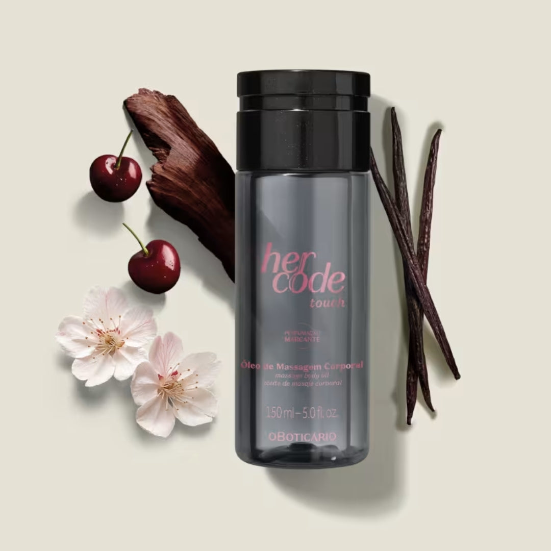 Her Code Touch Warming Massage Oil Vanilla Sandalwood 150ml o Boticário