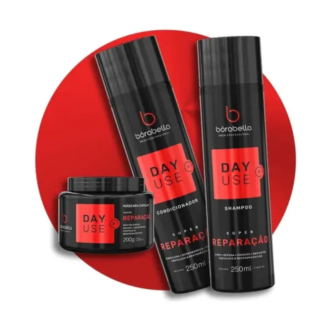 Day Use Super Reparaçao Repair Home Care Daily Hair Kit Borabella