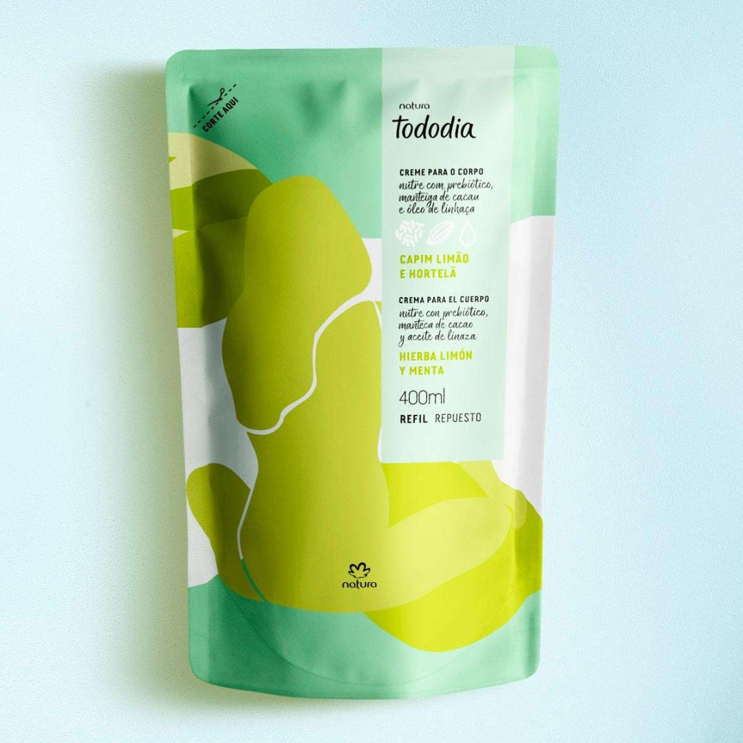 Todo Dia Nourishing Body Deodorant Cream Lemongrass Mint 400ml Natura