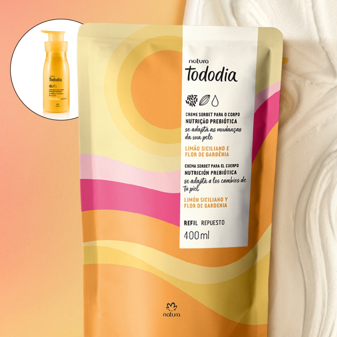 Todo Dia Body Deodorant Cream Sicilian Lemon Gardenia Flower Natura 400ml