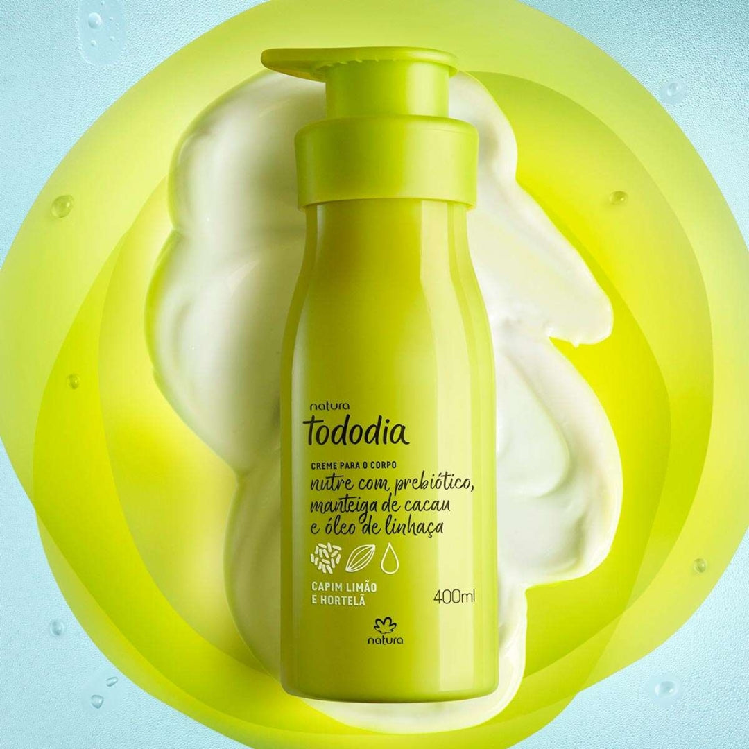 Todo Dia Nourishing Body Deodorant Cream Lemongrass Mint 400ml Natura