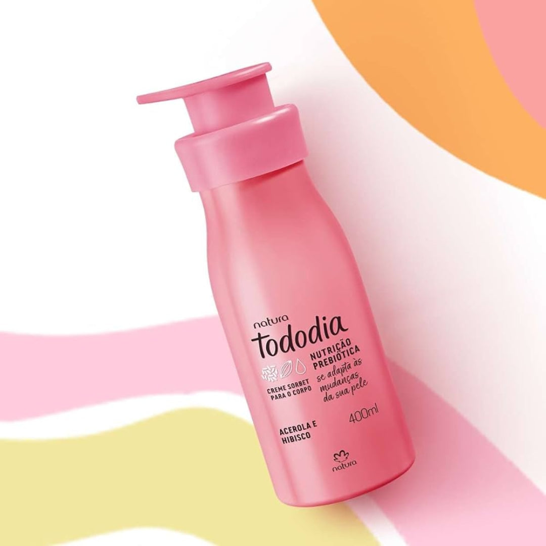 Todo Dia Acerola and Hibiscus Bar Soap Body Moisturizing Cream Kit Natura