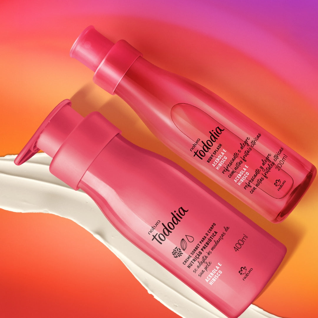 Todo Dia Acerola Hibiscus Nourishing Sorbet Cream Body Splash Kit Natura