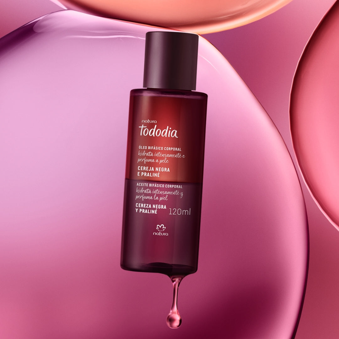 Todo Dia Biphasic Body Oil Black Cherry and Praline 120ml Natura Skin Care