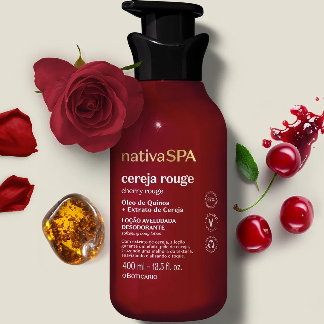 Cereja Cherry Rouge Velvety Deodorant Body Lotion 400ml O Boticário