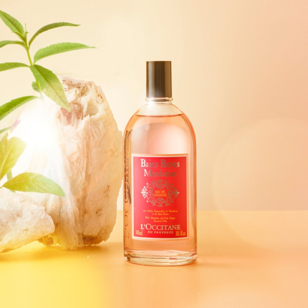 Baies Roses Mandarine Tangerine Deo Cologne Citric Fragance 300ml L'occitane