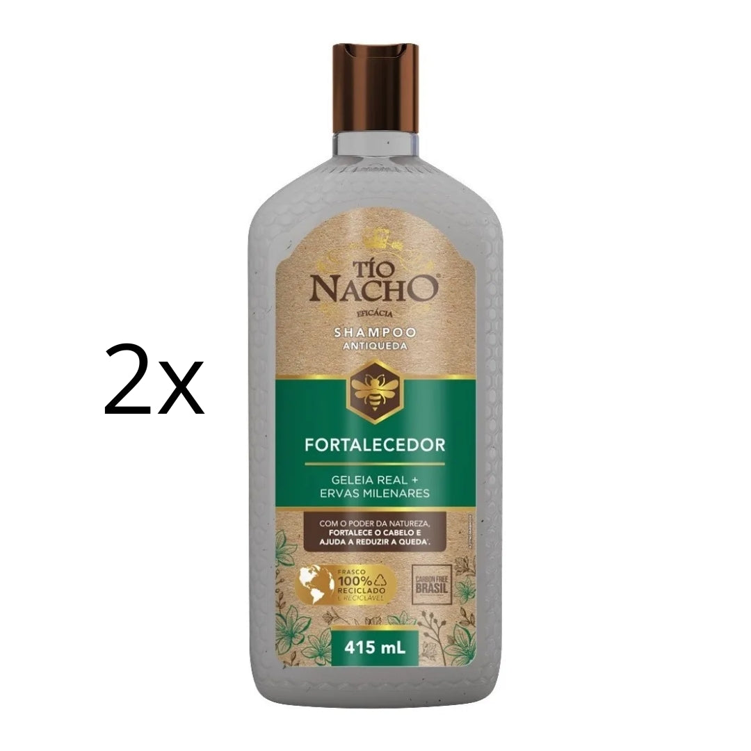 Lot of 2 Anti-Hair Loss Strengthener Growth Shampoo Herbs 415ml Tio Nacho