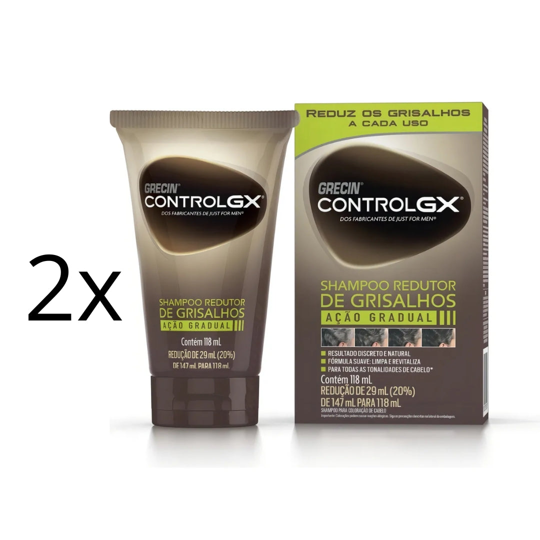 Lot of 2 Control GX Gray Reducing Color Maintenance Hair Shampoo 118ml Grecin
