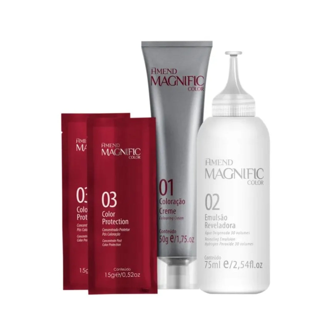 Lot of 3 Magnific Color Cream Dye 55.46 Amora Red Hair Tint Toning Amend