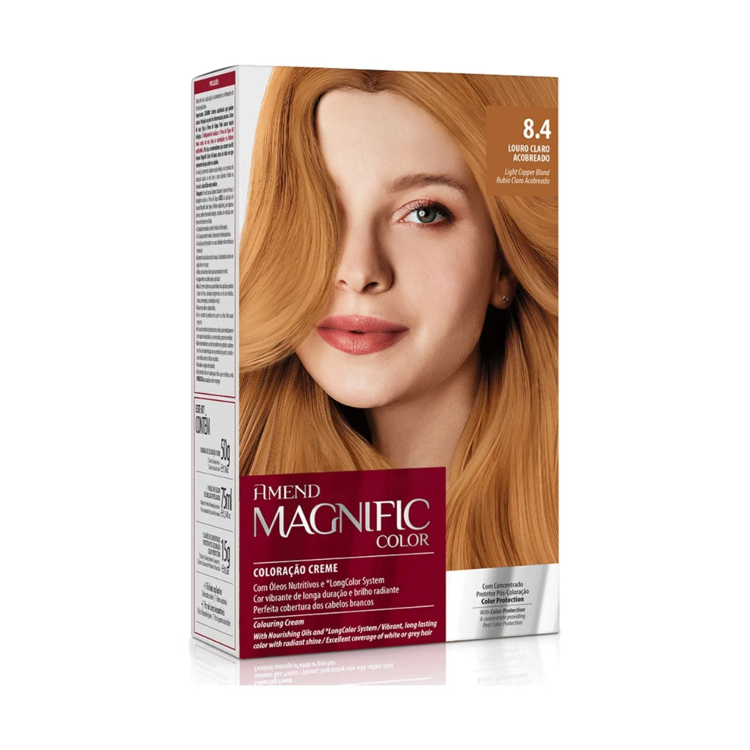 Lot of 3 Magnific Color Dye Cream 8.4 Reddish Light Blonde Hair Tint Amend