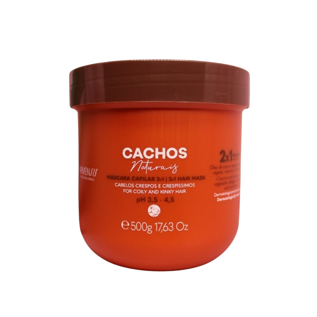 Cachos Naturais Moisturizing Mask + Activator Jelly Curly Hair Kit 2x 500g Arvensis