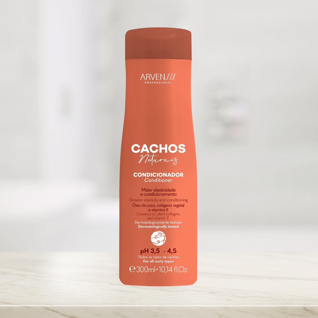 Cachos Naturais Conditioner Curly Wavy Hair Home Care 300ml Arvensis