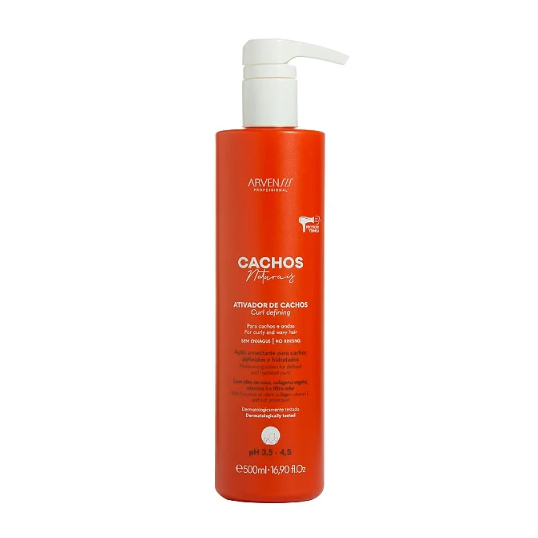Cachos Naturais Curls Activator Curly Wavy Hair Finisher 500ml Arvensis