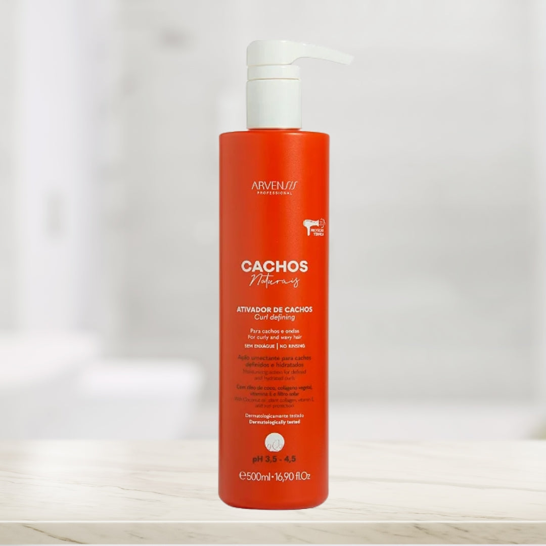 Cachos Naturais Curls Activator Curly Wavy Hair Finisher 500ml Arvensis