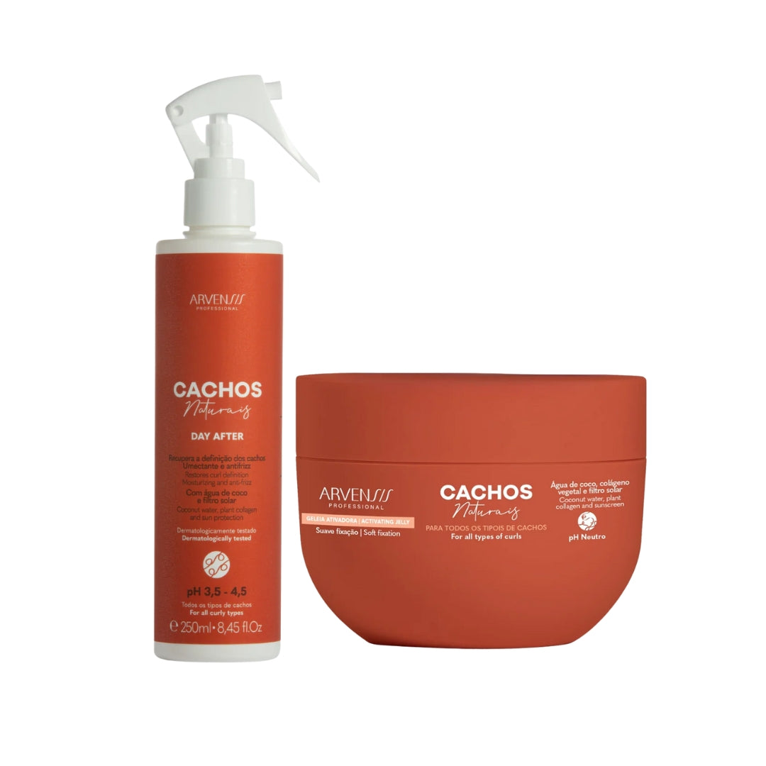 Kit Arvensis Hair Fixing Gelatin 250g + Day After 250ml Curly Hair Kit Arvensis