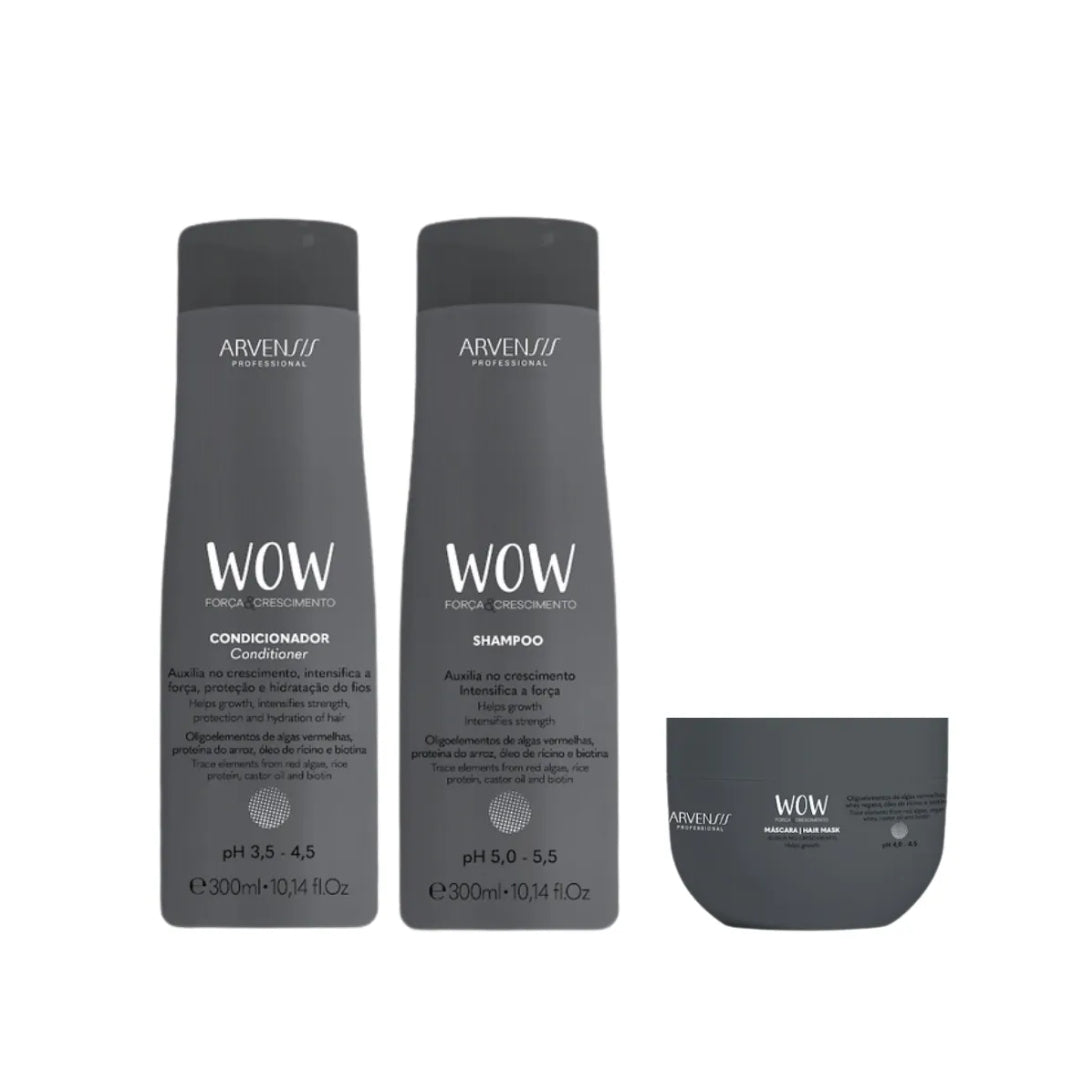 Wow Damaged Hair Strength Growth Home Care Treatment Kit Arvensis