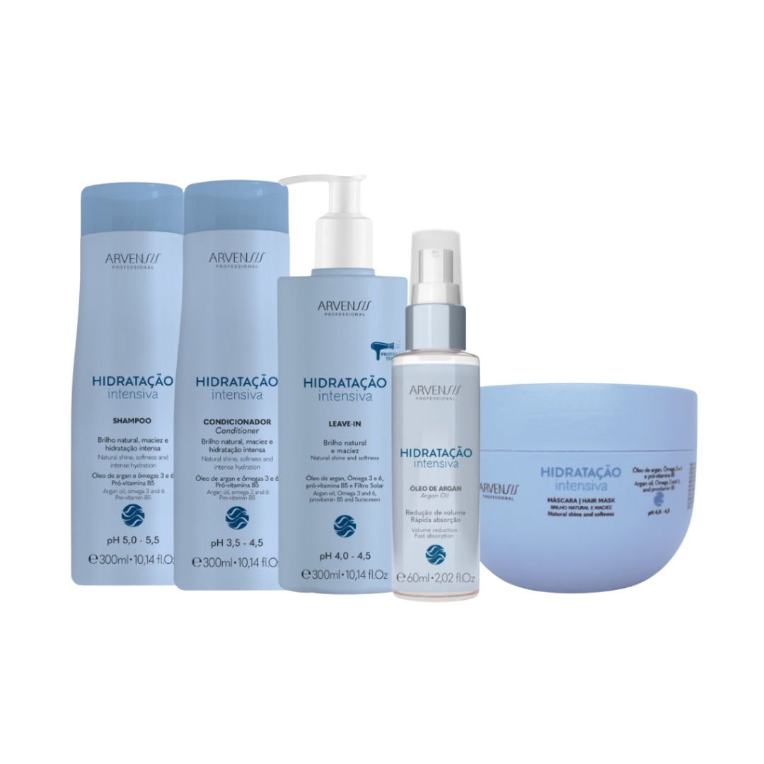 ترطيب مكثف Argan Argan Dry Hair Treatment Kit 5 Itens - Arvensis