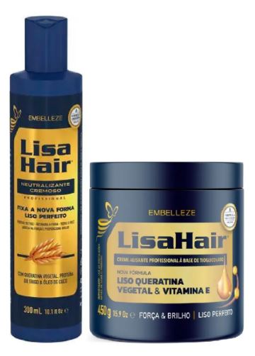 Lisa Hair Keratin Straightening Cream + Neutralizing Kit Embelleze