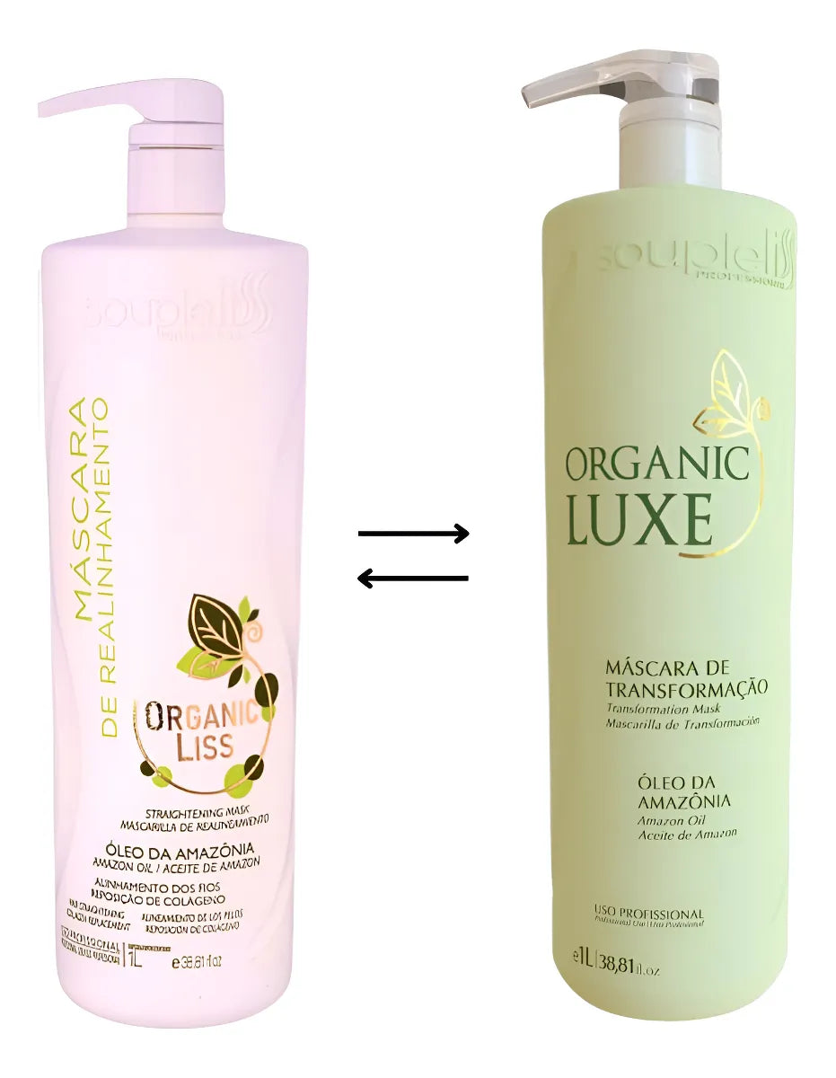 Organic Liss Progressive Brush Hair Straightening Realignment Mask 1L Souple Liss