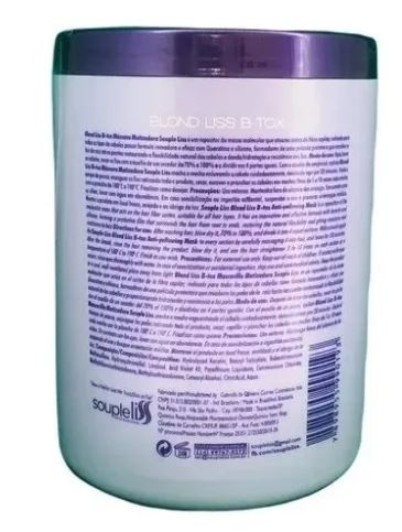 Anti Frizz Reconstruction Keratin Blond Liss Deep Hair Mask Tinting Mask 1Kg - Souple Liss