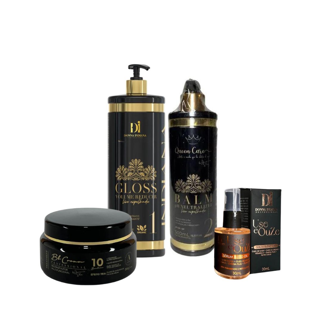 Volume Reducer Indiana Hair Progressive Brush + Serum Blend Oil Kit Donna Indiana