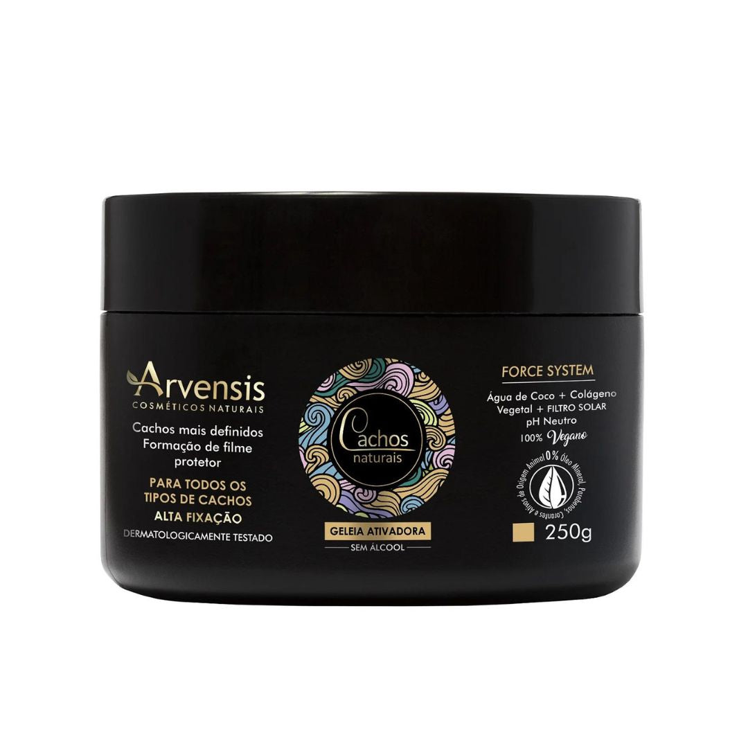 Cachos Naturais High Fixation Fixing Jelly Curly Wavy Hair Finisher 250g Arvensis