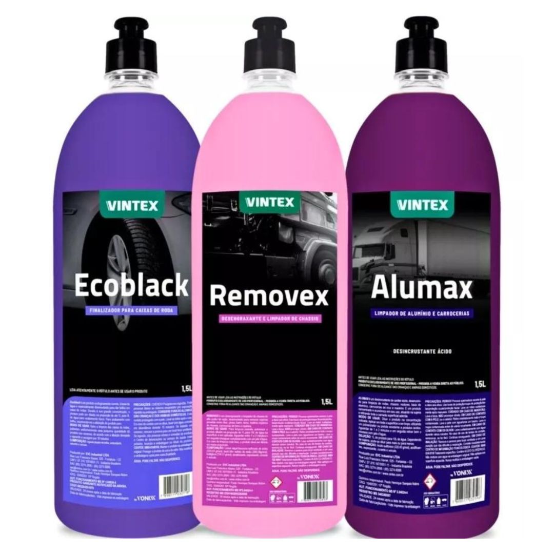 Removex + Alumax + Ecoblack Automotive Car Maintenance Kit 3x 1.5L Vonixx